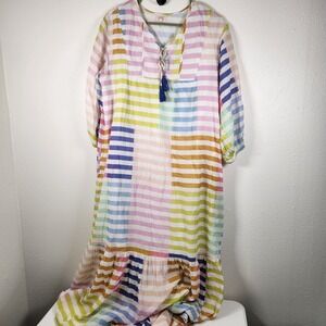 Sunshine Tienda Colorful Stripe Copa Maxi Dress Size Medium